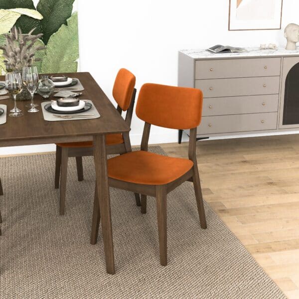 OrangeVelvetdiningchair 5