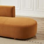 Cognac Velvet Left-Facing Mid-Century Sectional Sofa with Tapered Legs 10 Cognac Velvet Left-Facing Mid-Century Sectional Sofa with Tapered Legs