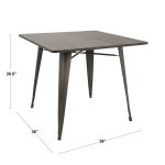 Oregon 36 Industrial Farmhouse Espresso Dining Table