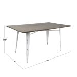 Oregon 59 Inch Industrial Farmhouse Dining Table