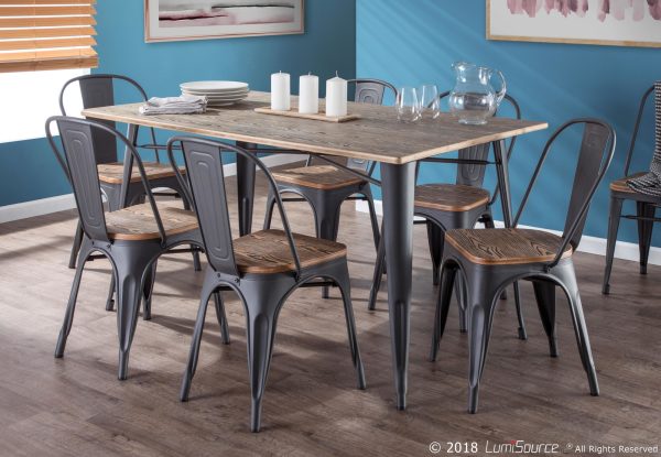 Oregon 59 Industrial Farmhouse Grey and Brown Dining Table 1