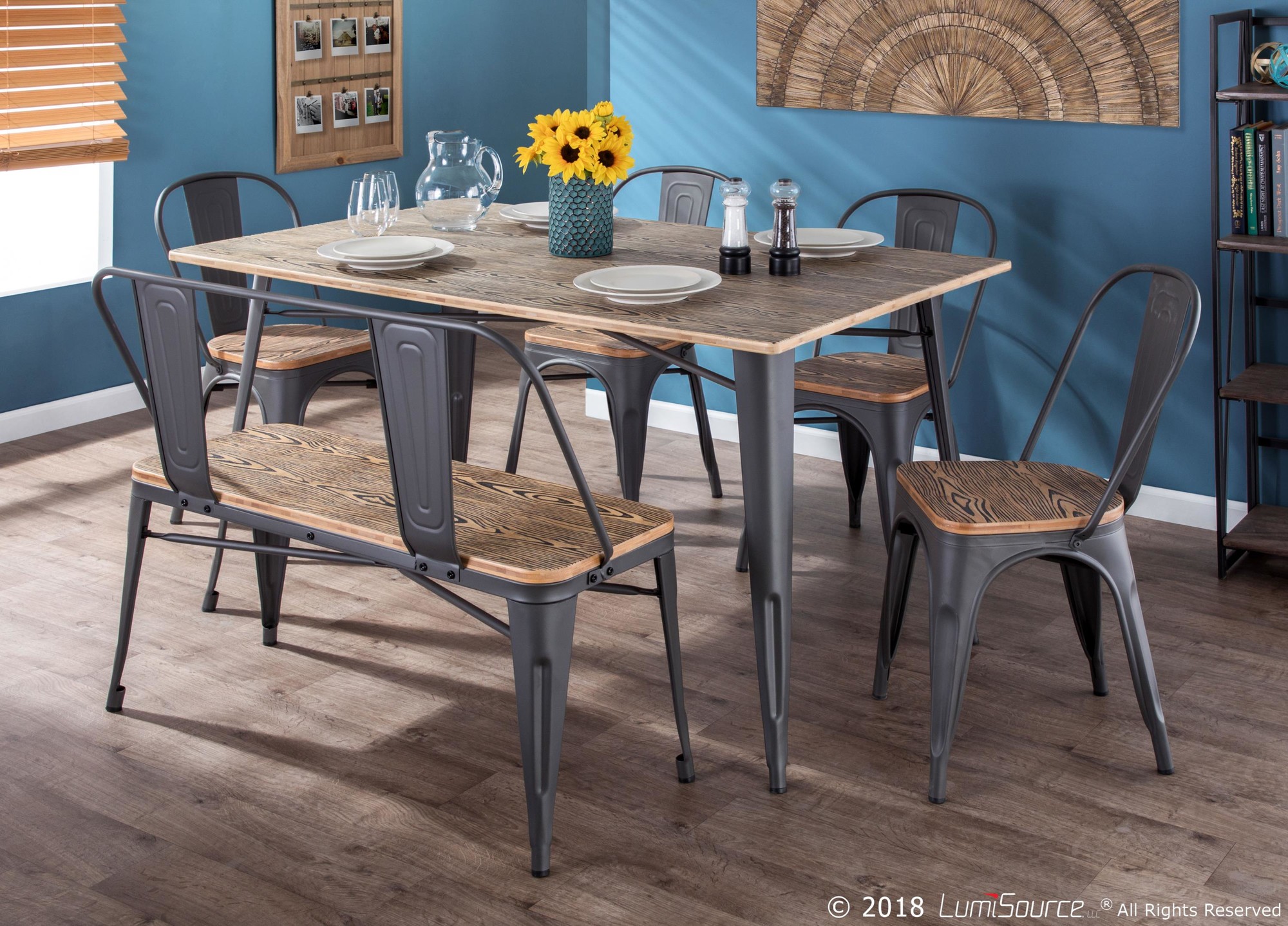 Oregon 59 Industrial Farmhouse Grey and Brown Dining Table 3 Oregon 59 Industrial Farmhouse Grey and Brown Dining Table - Image 3