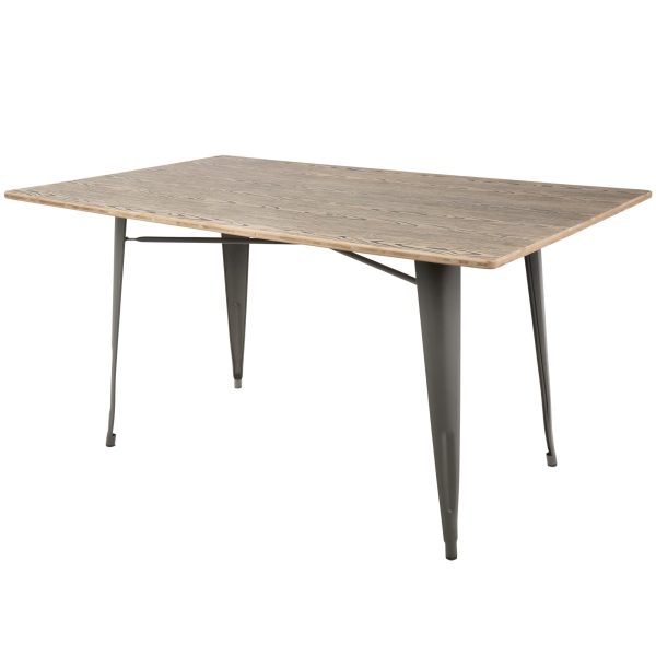 Oregon 59 Industrial Farmhouse Grey and Brown Dining Table 5