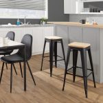 Oregon Black Steel Natural Wood Contemporary Bar Stools (Set of 2) 10 Oregon Black Steel Natural Wood Contemporary Bar Stools (Set of 2)