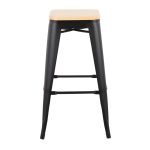Oregon Black Steel Natural Wood Contemporary Bar Stools (Set of 2) 13 Oregon Black Steel Natural Wood Contemporary Bar Stools (Set of 2)