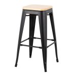 Oregon Black Steel Natural Wood Contemporary Bar Stools (Set of 2) 14 Oregon Black Steel Natural Wood Contemporary Bar Stools (Set of 2)