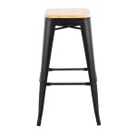 Oregon Black Steel Natural Wood Contemporary Bar Stools (Set of 2) 15 Oregon Black Steel Natural Wood Contemporary Bar Stools (Set of 2)