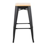 Oregon Black Steel Natural Wood Contemporary Bar Stools (Set of 2) 16 Oregon Black Steel Natural Wood Contemporary Bar Stools (Set of 2)