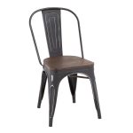 Oregon Industrial Black Metal Espresso Dining Chairs (Set of 2) 12 Oregon Industrial Black Metal Espresso Dining Chairs (Set of 2)