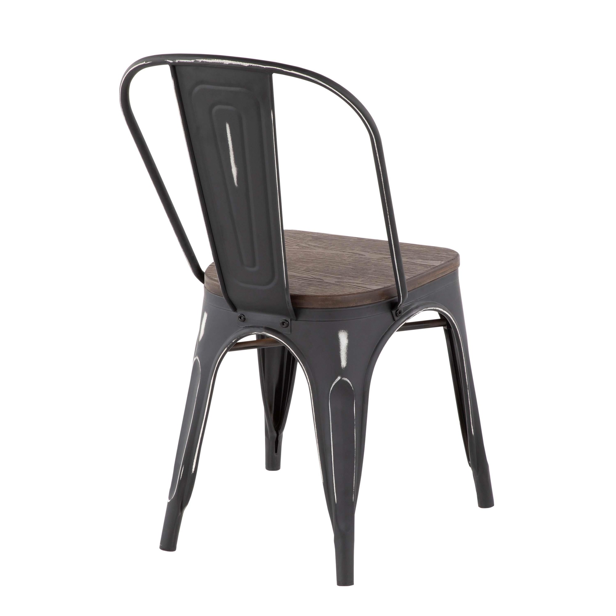 Oregon Industrial Black Metal Espresso Dining Chairs (Set of 2) 5 Oregon Industrial Black Metal Espresso Dining Chairs (Set of 2) - Image 5