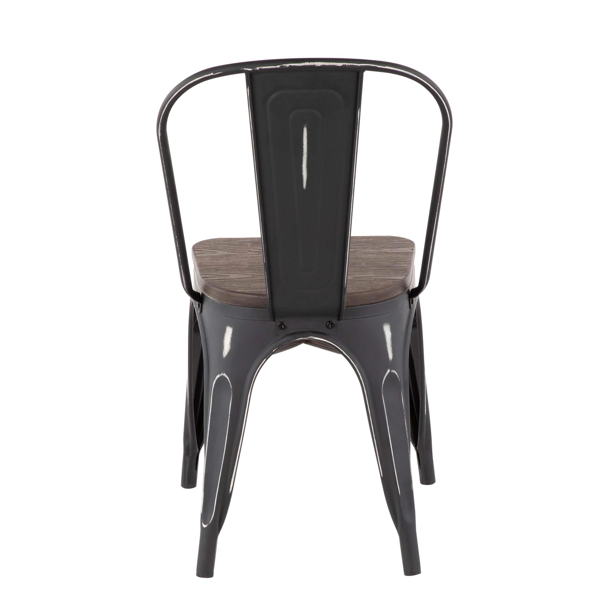 Oregon Industrial Black Metal Espresso Dining Chairs (Set of 2) 6 Oregon Industrial Black Metal Espresso Dining Chairs (Set of 2) - Image 6