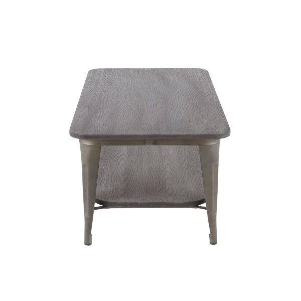 Oregon Industrial Farmhouse Coffee Table with Storage Shelf 1