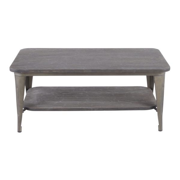 Oregon Industrial Farmhouse Coffee Table with Storage Shelf 3