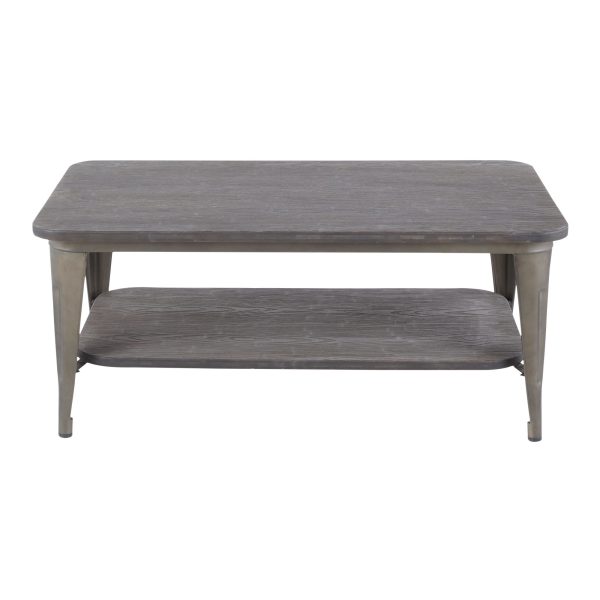 Oregon Industrial Farmhouse Coffee Table with Storage Shelf 4