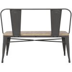 Oregon Industrial Farmhouse Grey and Brown Bamboo Bench 17 Oregon Industrial Farmhouse Grey and Brown Bamboo Bench