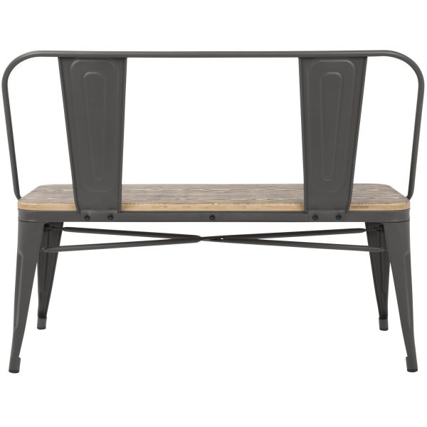Oregon Industrial Farmhouse Grey and Brown Bamboo Bench 6