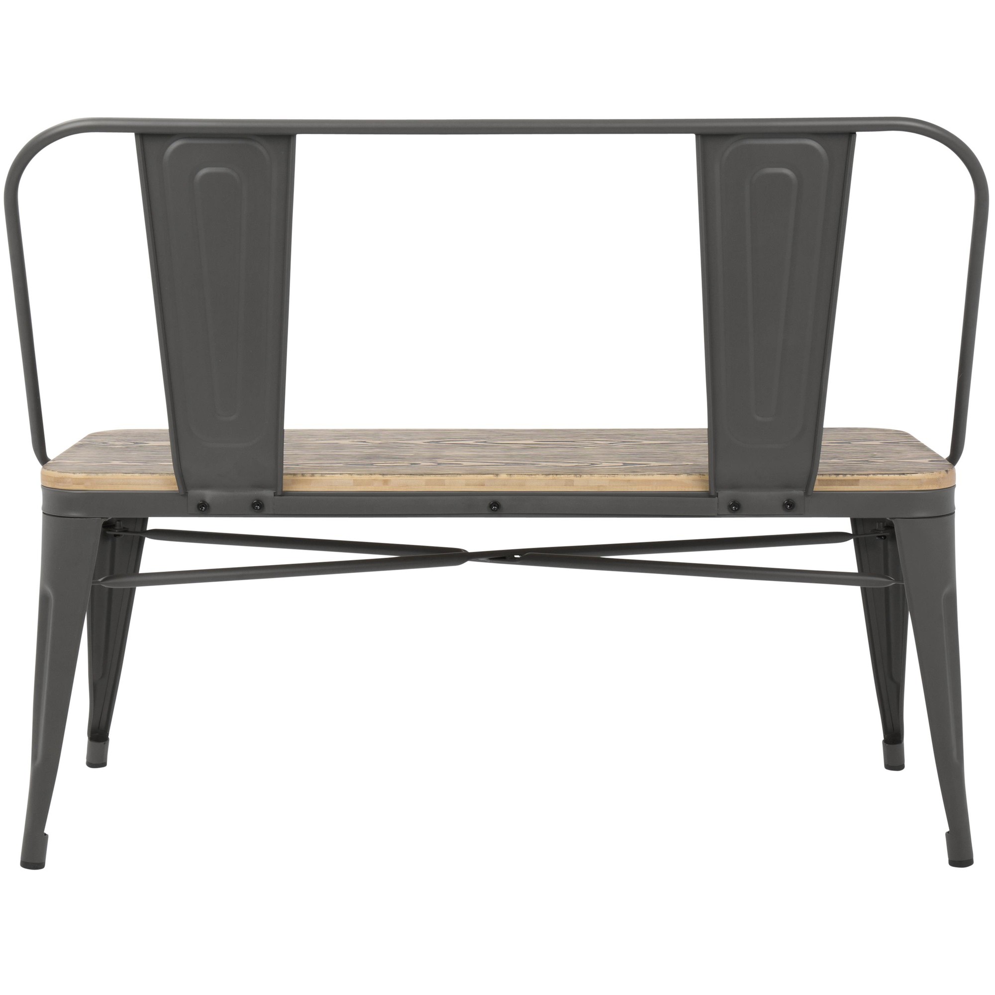 Oregon Industrial Farmhouse Grey and Brown Bamboo Bench 7 Oregon Industrial Farmhouse Grey and Brown Bamboo Bench - Image 7