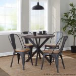 Oregon Industrial Farmhouse Grey and Brown Stackable Dining Chairs (Set of 2) 8 Oregon Industrial Farmhouse Grey and Brown Stackable Dining Chairs (Set of 2)