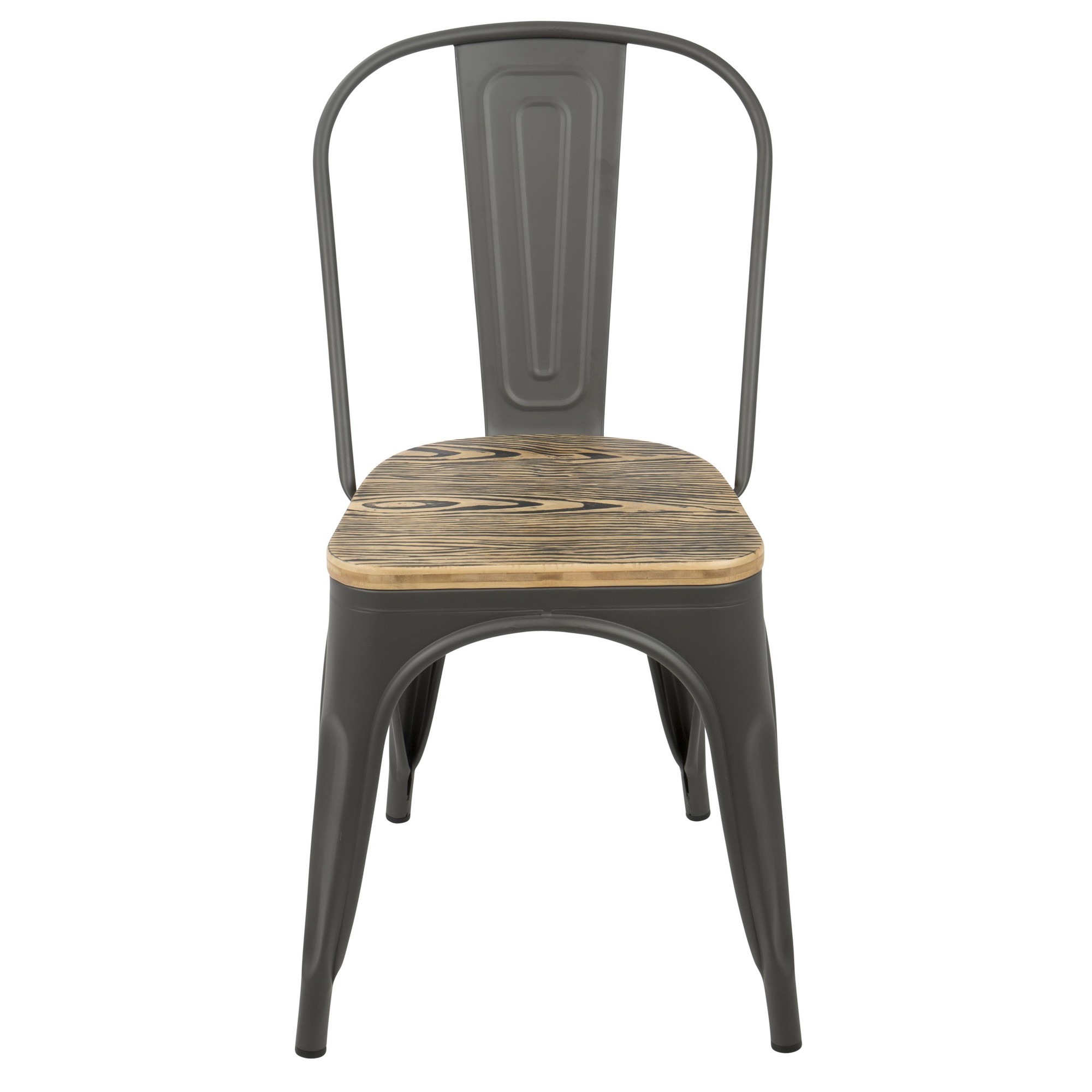 Oregon Industrial Farmhouse Grey and Brown Stackable Dining Chairs (Set of 2) 5 Oregon Industrial Farmhouse Grey and Brown Stackable Dining Chairs (Set of 2) - Image 5