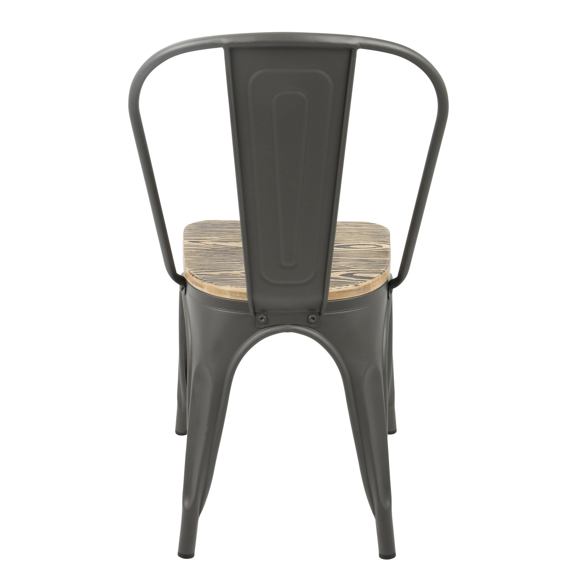 Oregon Industrial Farmhouse Grey and Brown Stackable Dining Chairs (Set of 2) 1 Oregon Industrial Farmhouse Grey and Brown Stackable Dining Chairs (Set of 2)