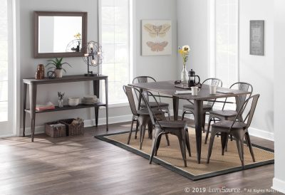 Oregon Industrial Farmhouse Stackable Dining Chairs Antique Espresso (Set of 2)