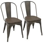 Oregon Industrial Farmhouse Stackable Dining Chairs Antique Espresso (Set of 2) 13 Oregon Industrial Farmhouse Stackable Dining Chairs Antique Espresso (Set of 2)
