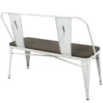 Oregon Industrial Farmhouse Vintage White Espresso Bamboo Bench 20 Oregon Industrial Farmhouse Vintage White Espresso Bamboo Bench