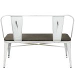 Oregon Industrial Farmhouse Vintage White Espresso Bamboo Bench 21 Oregon Industrial Farmhouse Vintage White Espresso Bamboo Bench