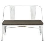 Oregon Industrial Farmhouse Vintage White Espresso Bamboo Bench 22 Oregon Industrial Farmhouse Vintage White Espresso Bamboo Bench