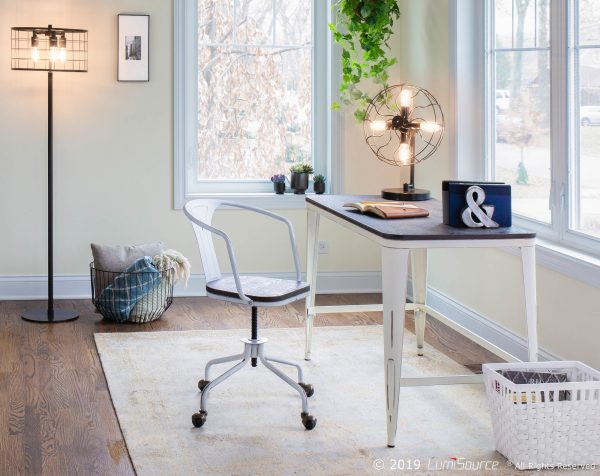 Oregon Industrial Vintage White Metal Task Chair 1