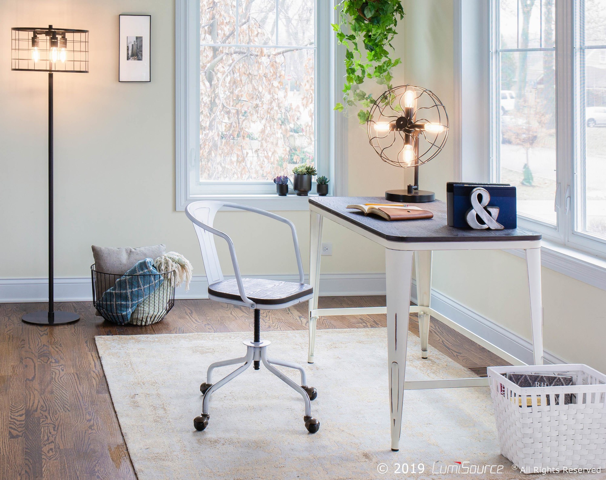 Oregon Industrial Vintage White Metal Task Chair 2 Oregon Industrial Vintage White Metal Task Chair - Image 2