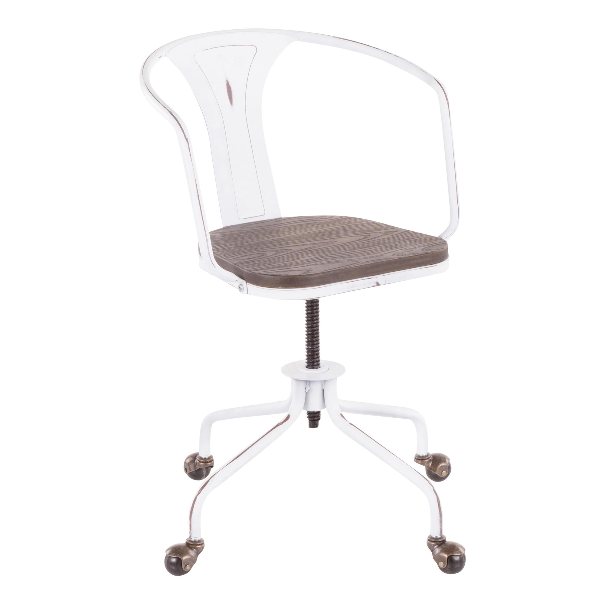 Oregon Industrial Vintage White Metal Task Chair 3 Oregon Industrial Vintage White Metal Task Chair - Image 3