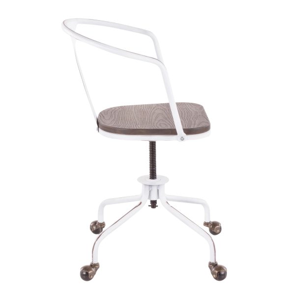 Oregon Industrial Vintage White Metal Task Chair 3
