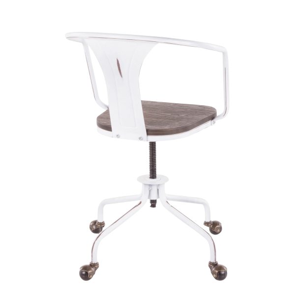 Oregon Industrial Vintage White Metal Task Chair 4