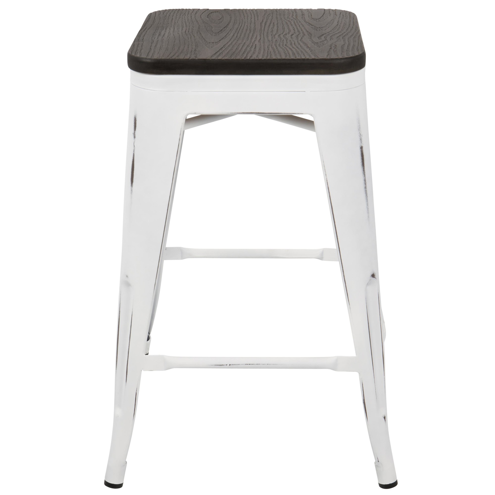 Oregon Industrial White Espresso Stackable Counter Stools 24-Inch (Set of 2) 7 Oregon Industrial White Espresso Stackable Counter Stools 24-Inch (Set of 2) - Image 7