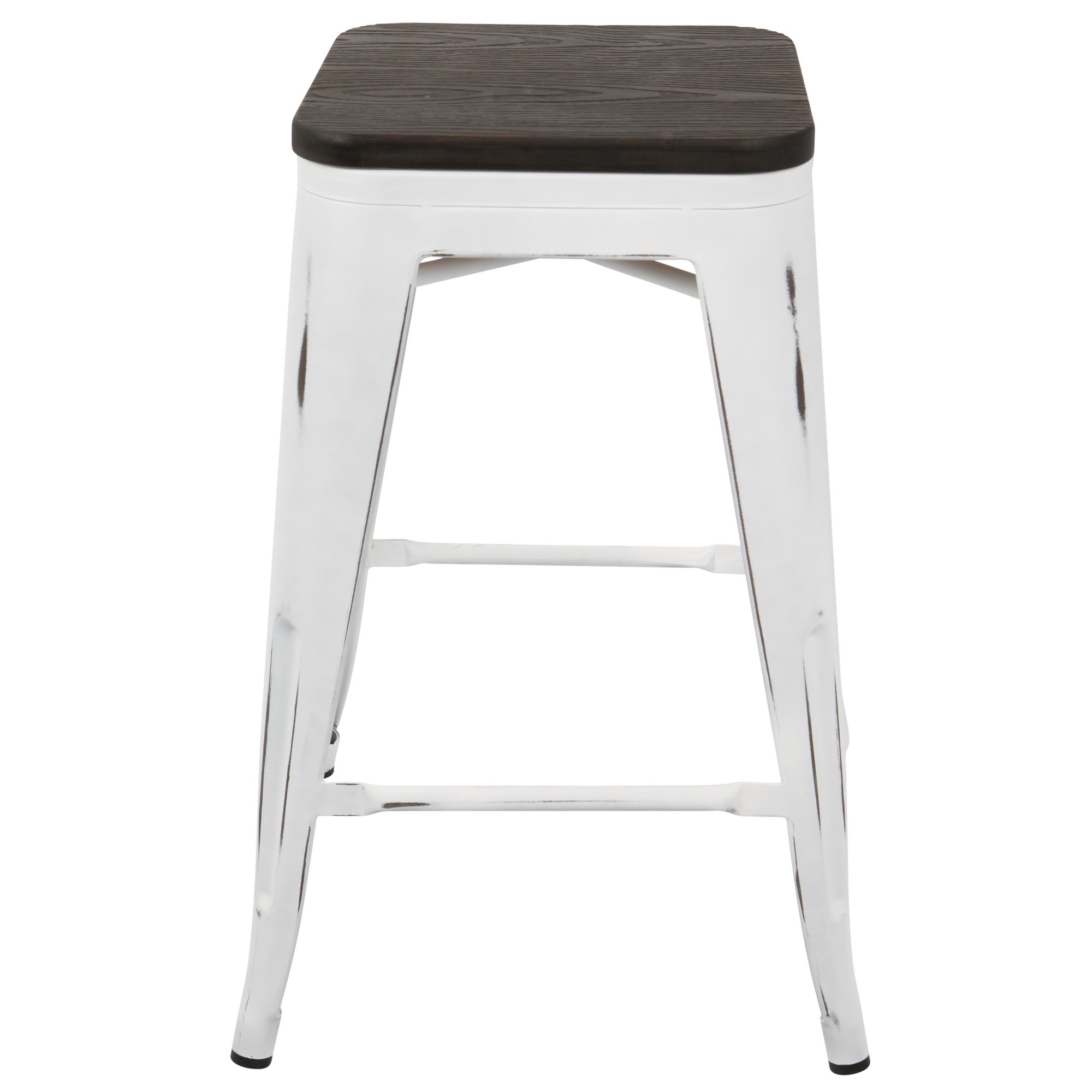 Oregon Industrial White Espresso Stackable Counter Stools 24-Inch (Set of 2) 9 Oregon Industrial White Espresso Stackable Counter Stools 24-Inch (Set of 2) - Image 9