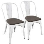 Oregon Vintage White Espresso Industrial Farmhouse Dining Chairs (Set of 2) 12 Oregon Vintage White Espresso Industrial Farmhouse Dining Chairs (Set of 2)