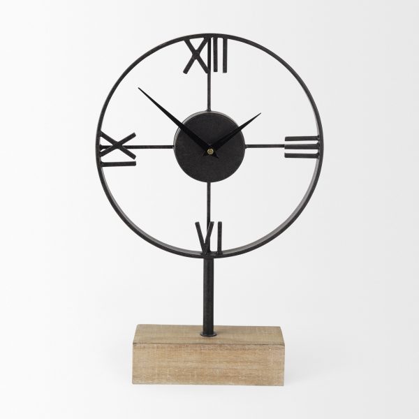 Oris Black MetalWood Open Frame Table Clock 3