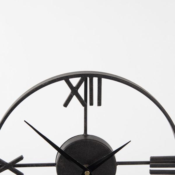 Oris Black MetalWood Open Frame Table Clock 6