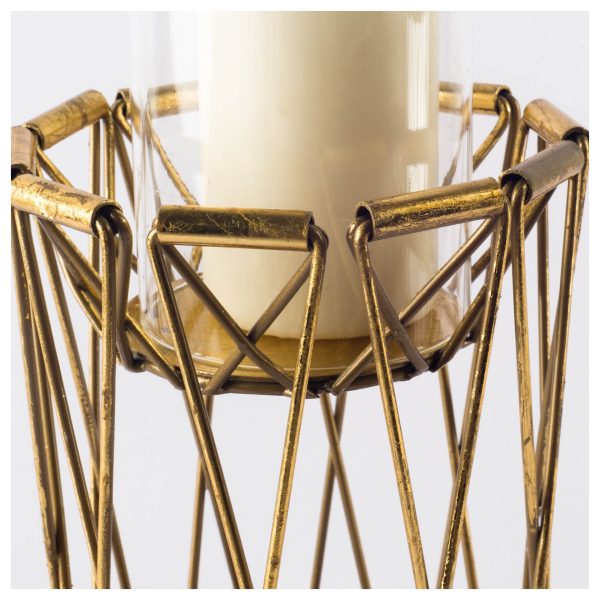 Othello II Short Antiqued Brass Metal Table Candle Holder 2