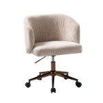 Ottaviano Beige Corduroy Ergonomic Mid-Century Modern Swivel Office Chair 7 Ottaviano Beige Corduroy Ergonomic Mid-Century Modern Swivel Office Chair