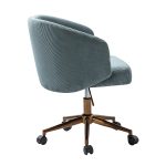 Ottaviano Blue Corduroy Ergonomic Mid-Century Modern Swivel Office Chair 8 Ottaviano Blue Corduroy Ergonomic Mid-Century Modern Swivel Office Chair