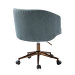 Ottaviano Blue Corduroy Ergonomic Mid-Century Modern Swivel Office Chair 9 Ottaviano Blue Corduroy Ergonomic Mid-Century Modern Swivel Office Chair