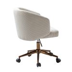 Ottaviano Ivory Corduroy Ergonomic Mid-Century Modern Swivel Office Chair