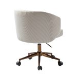Ottaviano Ivory Corduroy Ergonomic Mid-Century Modern Swivel Office Chair