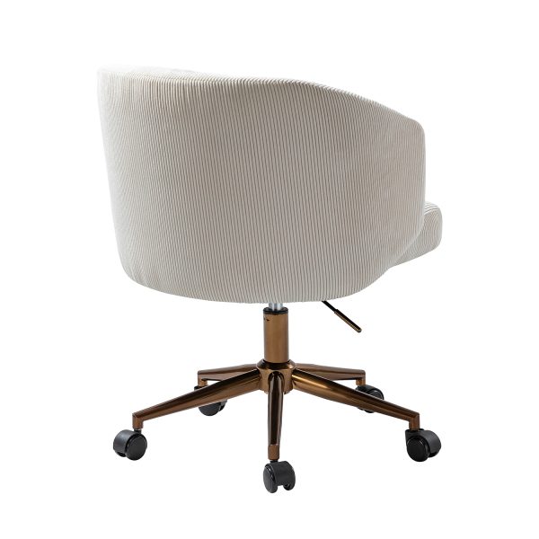 Ottaviano Ivory Corduroy Ergonomic Mid Century Modern Swivel Office Chair 3