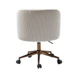 Ottaviano Ivory Corduroy Ergonomic Mid-Century Modern Swivel Office Chair
