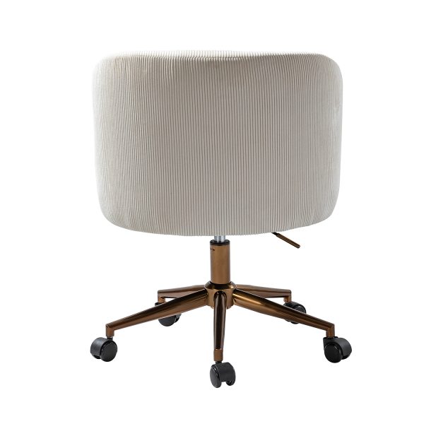 Ottaviano Ivory Corduroy Ergonomic Mid Century Modern Swivel Office Chair 4