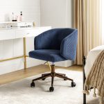 Ottaviano Navy Corduroy Mid-Century Modern Ergonomic Swivel Office Chair 6 Ottaviano Navy Corduroy Mid-Century Modern Ergonomic Swivel Office Chair