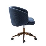 Ottaviano Navy Corduroy Mid-Century Modern Ergonomic Swivel Office Chair 8 Ottaviano Navy Corduroy Mid-Century Modern Ergonomic Swivel Office Chair